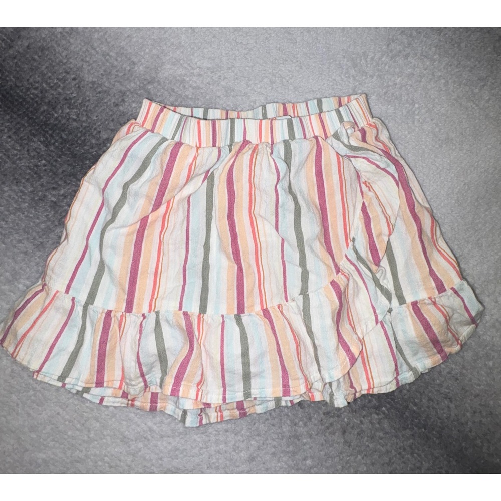 (CL) Jumping Beans Girls 6 Striped‎ Ruffle Skort Pink Orange Yellow Multi-Color